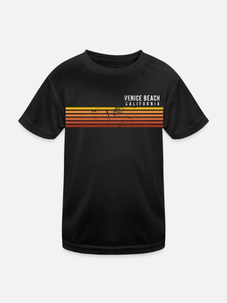 Retro Venice Beach California Vintage Vacation - Kids Functional T-Shirt - black - Front