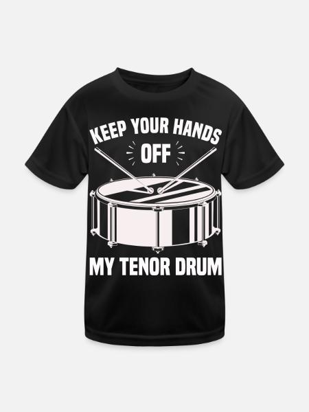 Tenor Schlagzeuger - Kinder Funktions-T-Shirt - Schwarz - Vorne