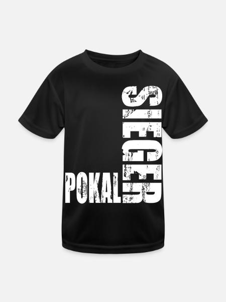 Pokalsieger 2026 - Kinder Funktions-T-Shirt - Schwarz - Vorne