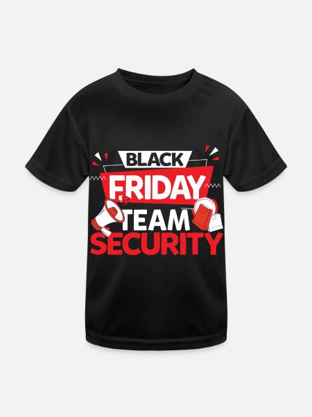 Black Friday Team Security - Kinder Funktions-T-Shirt - Schwarz - Vorne