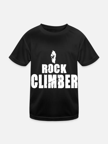 Rock Climber - Kinder Funktions-T-Shirt - Schwarz - Vorne