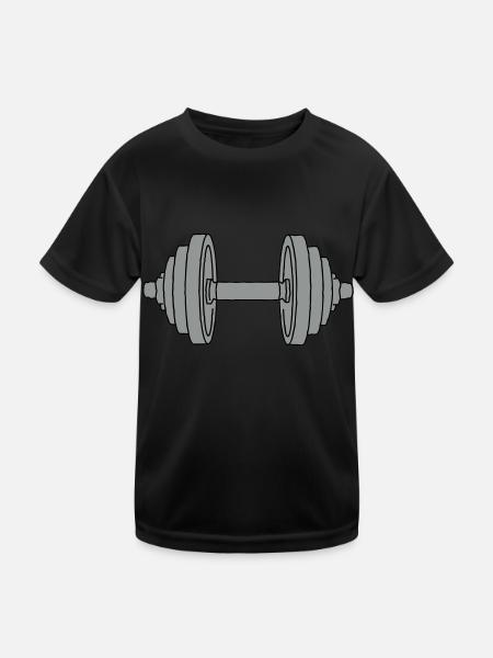 HANTEL Krafttraining 2 - Kinder Funktions-T-Shirt - Schwarz - Vorne