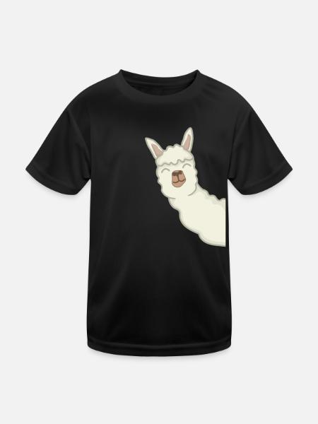 Cute llama - alpaca alpaca sweet gift - Kids Functional T-Shirt - black - Front