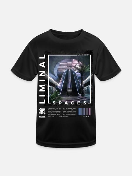 Liminal Spaces Rétro 80s & 90s Esthétique Vaporwave - T-shirt sport Enfant - noir - Devant