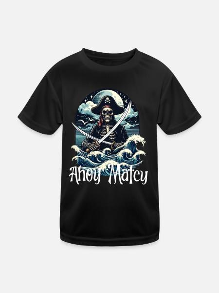 Ahoy Matey - Talk Like a Pirate - T-shirt sport Enfant - noir - Devant