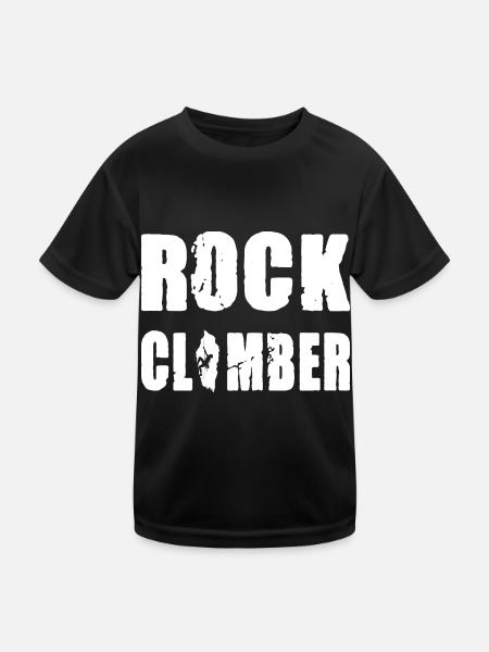 Rock Climber - Kinder Funktions-T-Shirt - Schwarz - Vorne