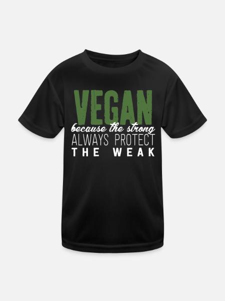 Vegan Vegetarian Gift World Vegan Day - Kids Functional T-Shirt - black - Front
