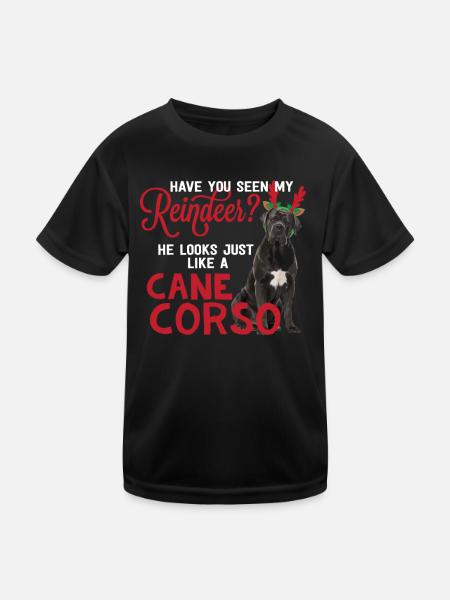 Canne De Noël Corso Costume De Chien De Renne Moloss - T-shirt sport Enfant - noir - Devant