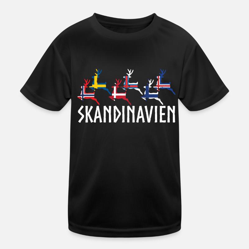 Scandinavia Moose Norway Sweden Denmark Kids Functional T-Shirt