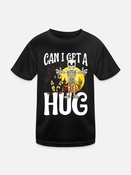Can I Get A Hug für einen Halloween Liebhaber - Kinder Funktions-T-Shirt - Schwarz - Vorne