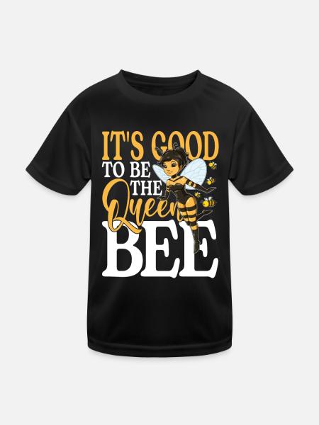 It's Good To Be The Queen Bee Imkerin - Kinder Funktions-T-Shirt - Schwarz - Vorne