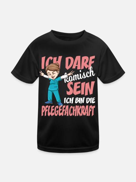 Krankenschwester Arzthelferin Sprüche Pflegekraft - Kinder Funktions-T-Shirt - Schwarz - Vorne