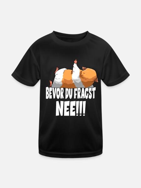 Bevor Du Fragst Nee Meerschweinchen - Kinder Funktions-T-Shirt - Schwarz - Vorne
