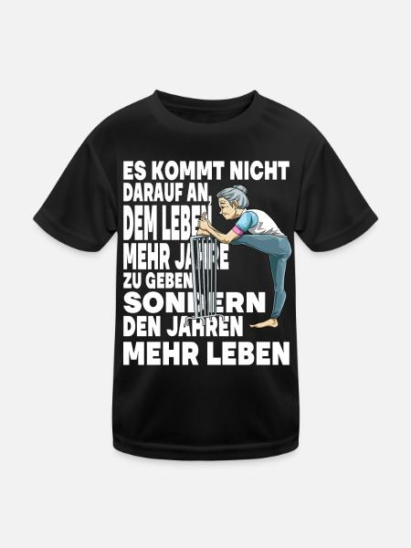Rüstige Oma Fite Großmutter Sportliche Senorin - Kinder Funktions-T-Shirt - Schwarz - Vorne