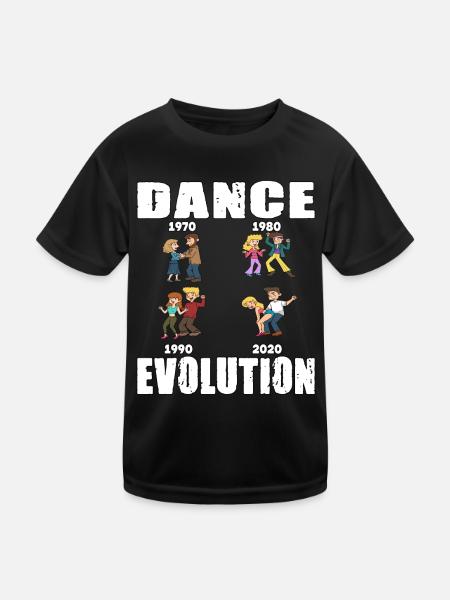 Dance Evolution für einen Tänzer und Tänzerin - Kinder Funktions-T-Shirt - Schwarz - Vorne