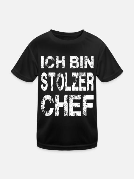 Ich Bin Stolzer Chef - Kinder Funktions-T-Shirt - Schwarz - Vorne