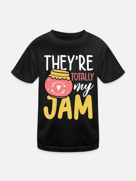 They're Totally My Jam für alle Verliebten - Kinder Funktions-T-Shirt - Schwarz - Vorne