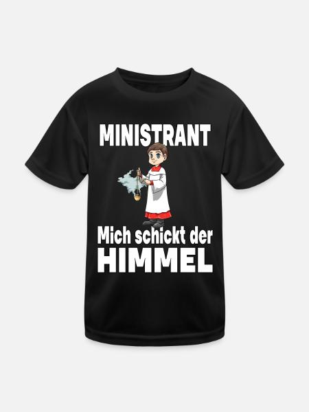 Ministrant Mich schickt der Himmel - Kinder Funktions-T-Shirt - Schwarz - Vorne