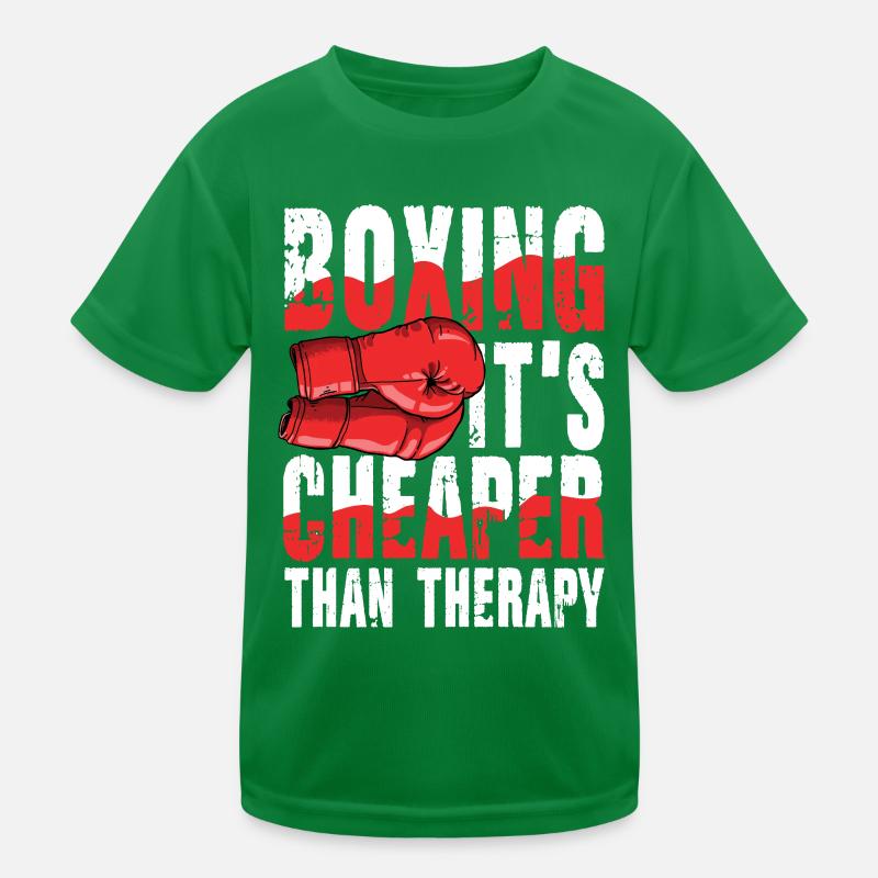 Boxing It's Cheaper Than Therapy Kinder Funktions-T-Shirt