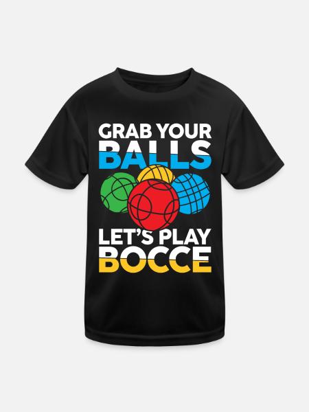 Petanque Petanque Boccia Bocce Boule für einen - Kinder Funktions-T-Shirt - Schwarz - Vorne