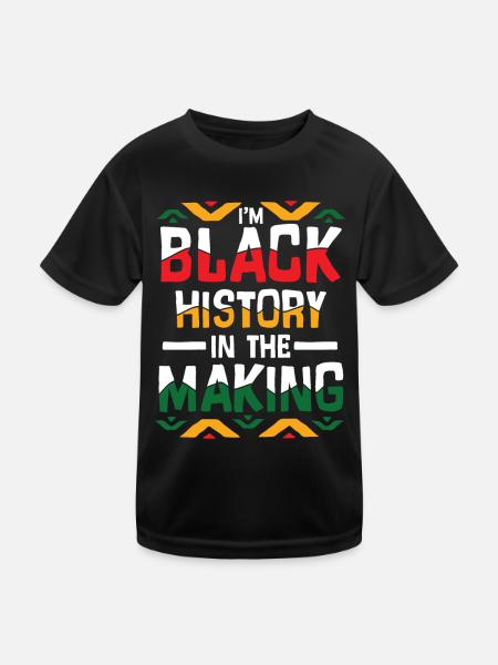 Black Histroy Month Stolz Afro Americkaner für - Kinder Funktions-T-Shirt - Schwarz - Vorne
