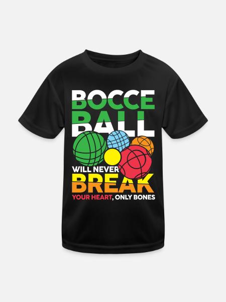 Bocce Ball Will Never Break Your Heart - Kinder Funktions-T-Shirt - Schwarz - Vorne