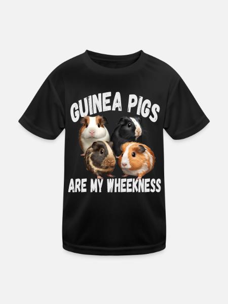 Guinea Pigs Are My Wheekness Meerschweinchen - Kinder Funktions-T-Shirt - Schwarz - Vorne