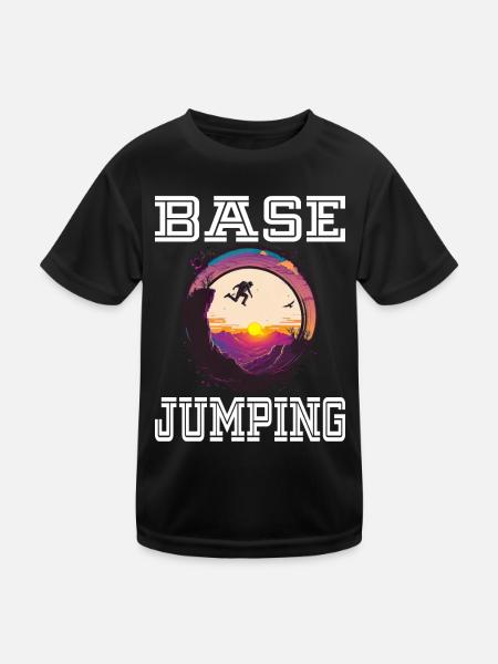 Base Jumping für einen Base Jumper - Kinder Funktions-T-Shirt - Schwarz - Vorne
