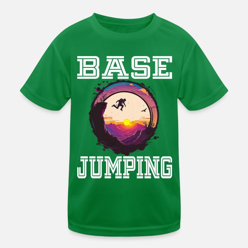 Base Jumping für einen Base Jumper Kinder Funktions-T-Shirt
