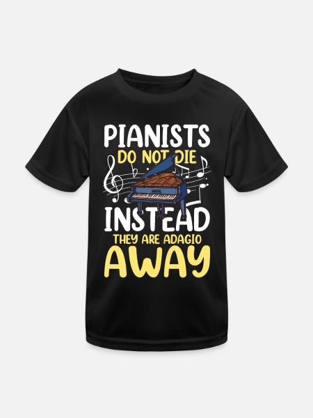 Pianists They Are Adagio Away - Kinder Funktions-T-Shirt - Schwarz - Vorne