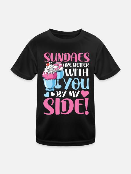 Sundaes Are Better With You By My Side - Kinder Funktions-T-Shirt - Schwarz - Vorne