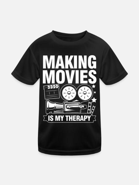 Making Movies Is My Therapy für einen Filmemacher - Kinder Funktions-T-Shirt - Schwarz - Vorne
