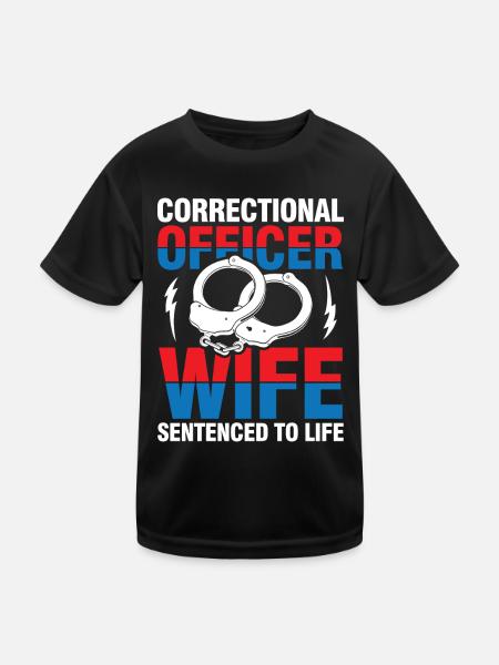 Correction Officer Wife für einen - Kinder Funktions-T-Shirt - Schwarz - Vorne