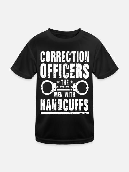 Correction Officers The Men With Handcuffs - Kinder Funktions-T-Shirt - Schwarz - Vorne