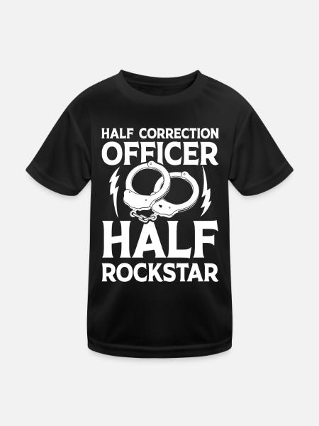 Hlaf Correction Officer Half - Kinder Funktions-T-Shirt - Schwarz - Vorne