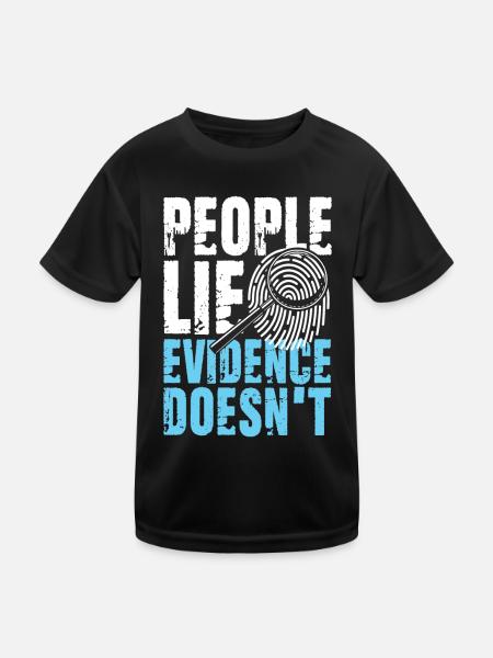 Lustiger Detekiv Spruch Lupe Spuren - Kinder Funktions-T-Shirt - Schwarz - Vorne