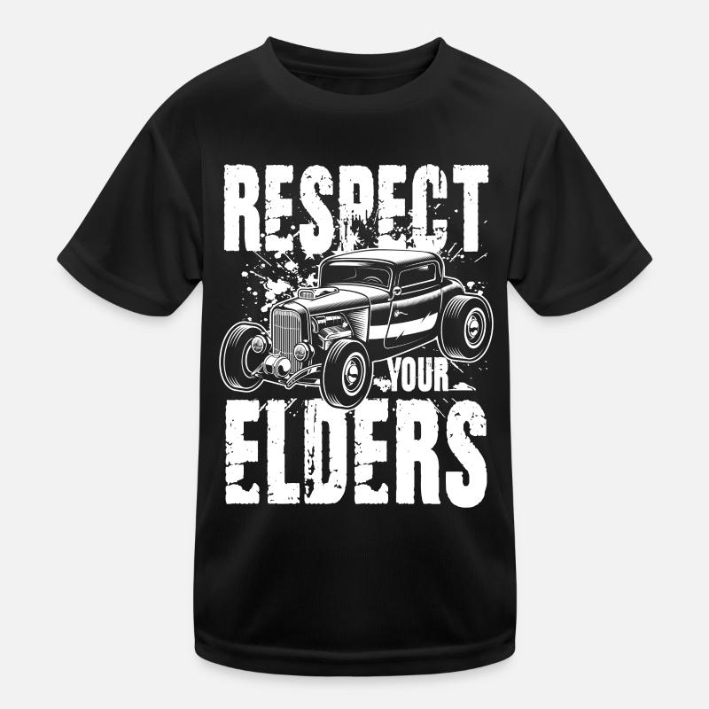 Respect Your Elders - Kinder Funktions-T-Shirt - Schwarz