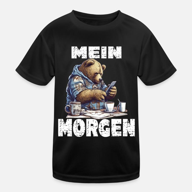 Mein Morgen Bär Zeitung Lesen Kinder Funktions-T-Shirt