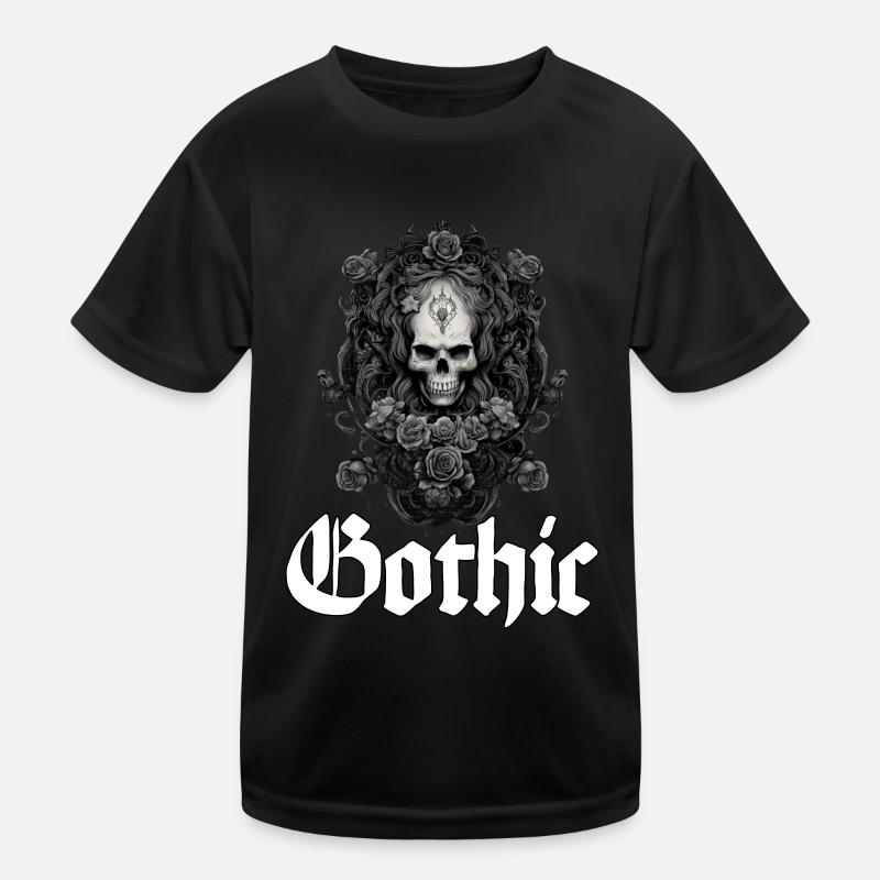 Gothik Okkult Rabe Gotik Schwarze Szene Wicca Kinder Funktions-T-Shirt
