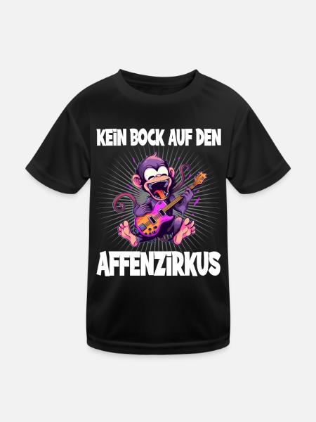 Kein Bock auf den Affenzirkus Gitarre - Kinder Funktions-T-Shirt - Schwarz - Vorne