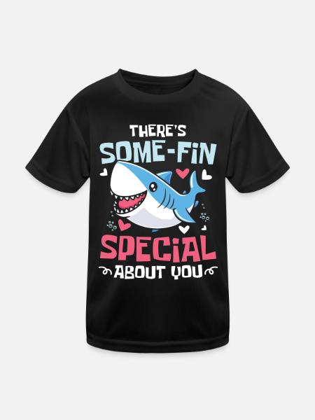 There's Some-Fin Special About Me - Kinder Funktions-T-Shirt - Schwarz - Vorne