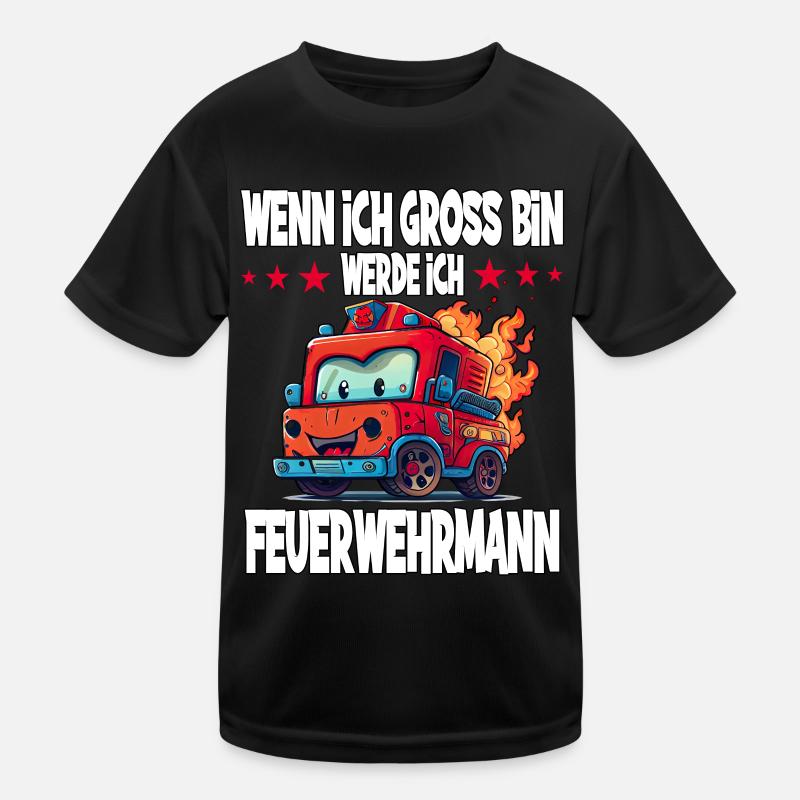 Wenn Ich Gross Bin Werde Ich Feuerwehrmann Kinder Funktions-T-Shirt