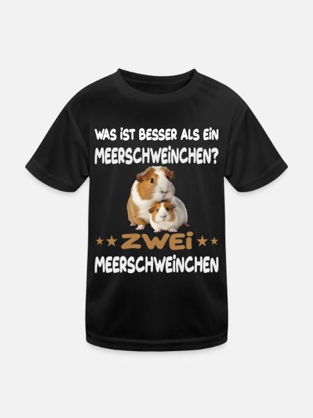 Was ist besser als ein Meerschweinchen - Kinder Funktions-T-Shirt - Schwarz - Vorne