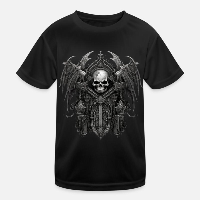 Gothik Okkult Rabe Gotik Schwarze Szene Wicca Kinder Funktions-T-Shirt