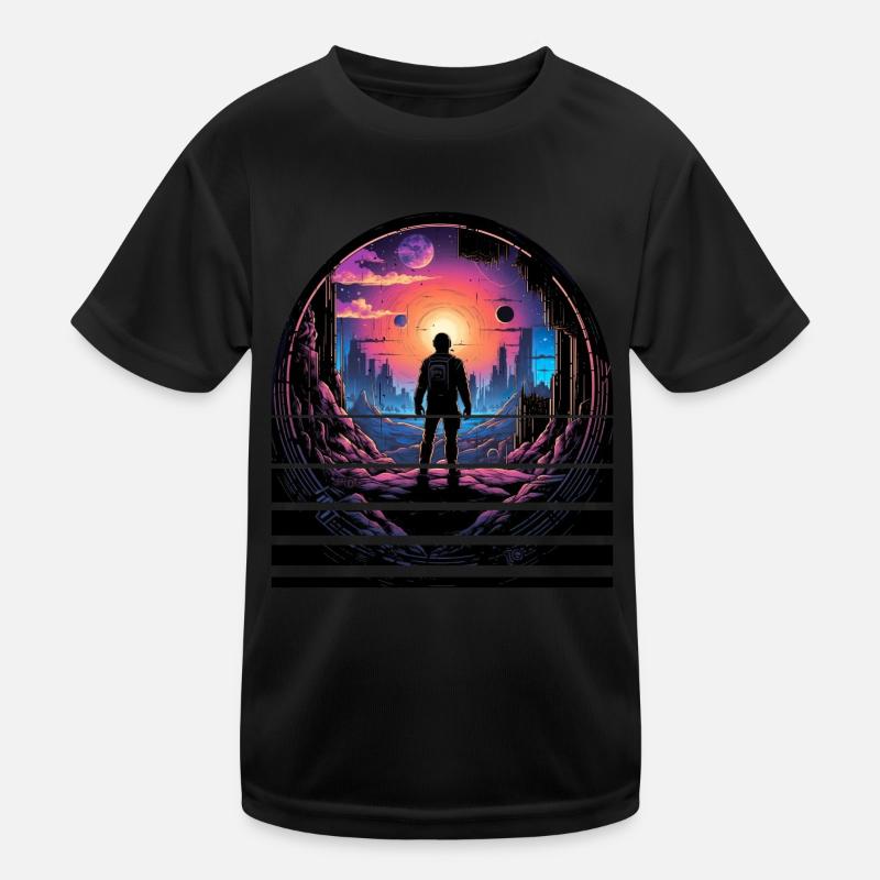 Astronaut New Planet World für einen Kinder und Kinder Funktions-T-Shirt