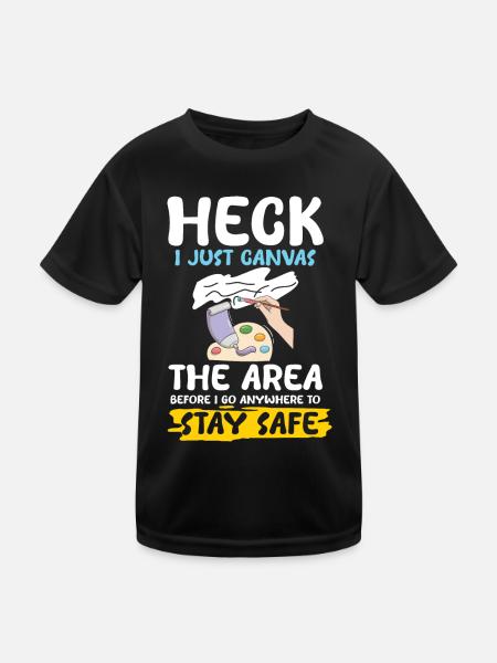 I Just Canvas The Area - Kinder Funktions-T-Shirt - Schwarz - Vorne
