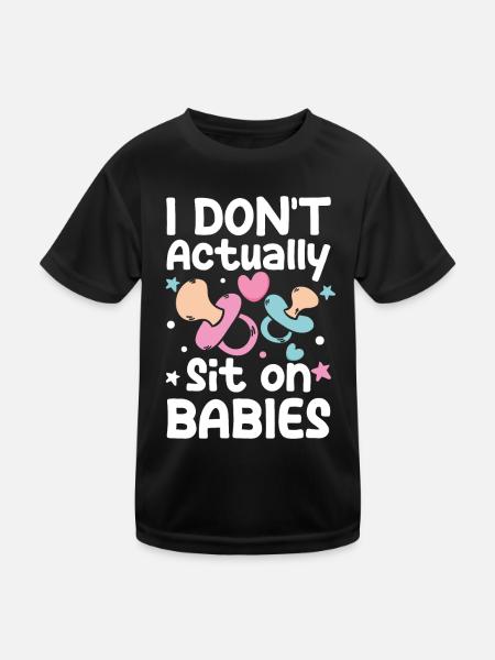 Lustige Tagesmutter Babysitter - Kinder Funktions-T-Shirt - Schwarz - Vorne