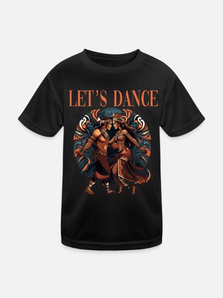 Let's Dance Tribal Dance Kultureller Tanz - Kinder Funktions-T-Shirt - Schwarz - Vorne