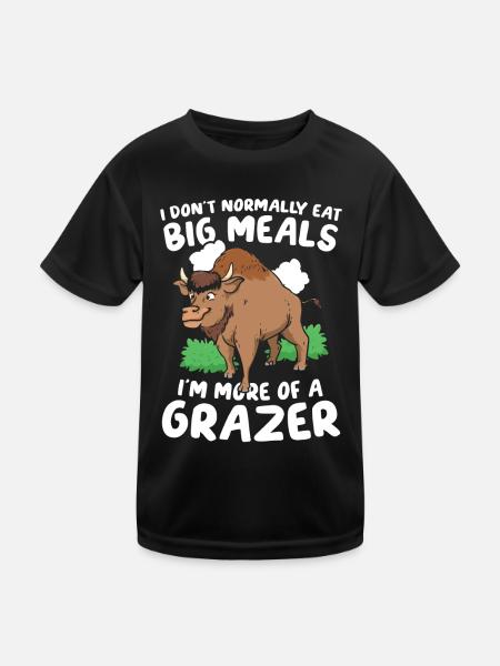 I Don't Normally Eat Big Meals More Of A Brazer - Kinder Funktions-T-Shirt - Schwarz - Vorne