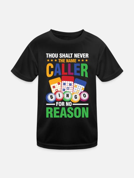 Thou Shalt Never The Name Caller Bingo - Kinder Funktions-T-Shirt - Schwarz - Vorne